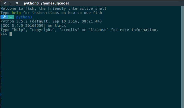 পাইথন শেল, উবুন্টু